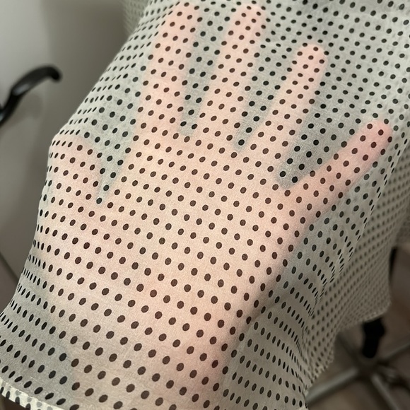 VINTAGE Banana Republic Silk Chiffon Dotted Swing Circle Skater Skirt size 4 - Picture 5 of 17